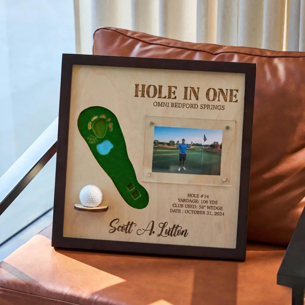 Hole In One Display with Golf Ball Holder | Golf Gifts for Dad