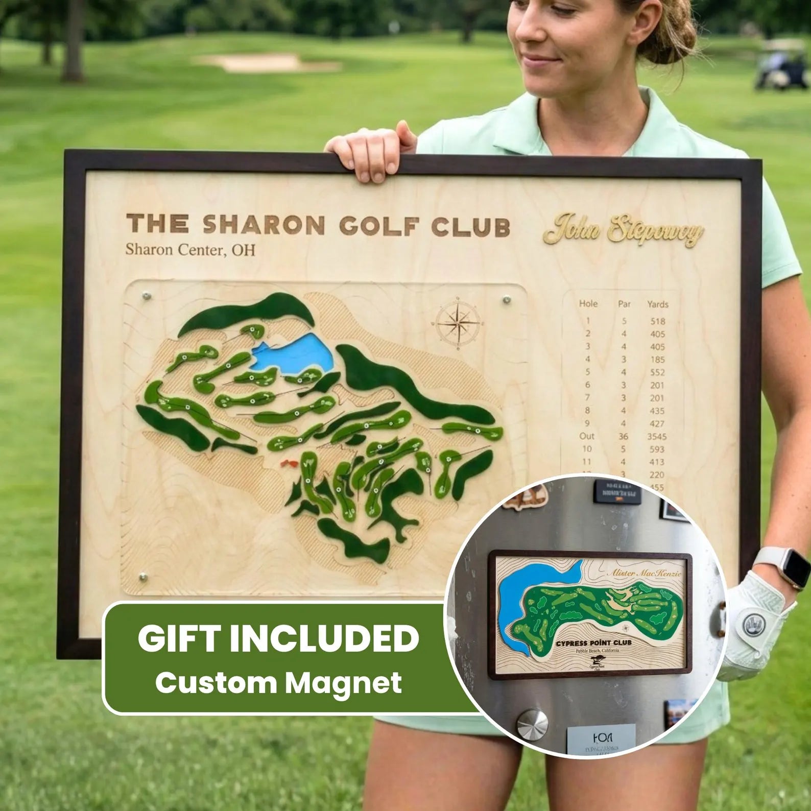 Large Custom Golf Course Layout Map | Golf Gifts – Handreamy