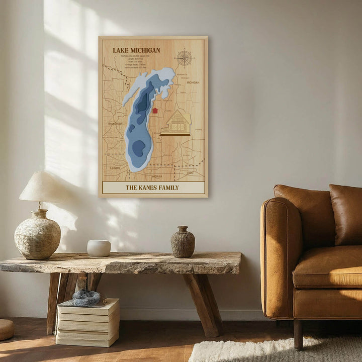 Custom lake map, wood topographic lake maps, lake House Gift, Housewarming Gift, wooden lake map, topo lake map