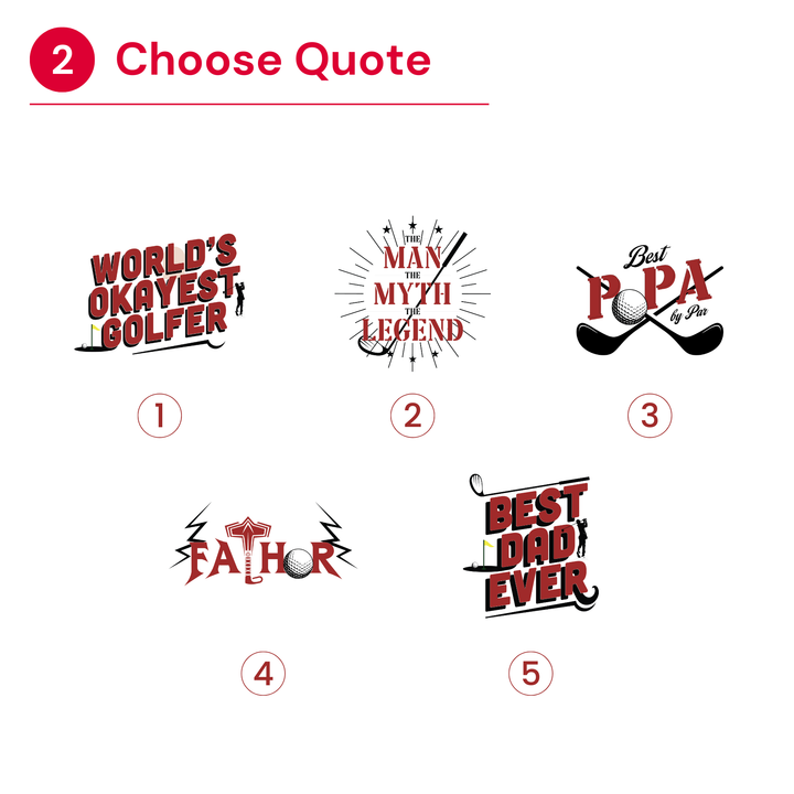Collection of humorous Father's Day quotes with corresponding numbers on a white background