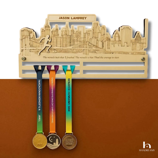 Personalized City Runner Medal Hanger
