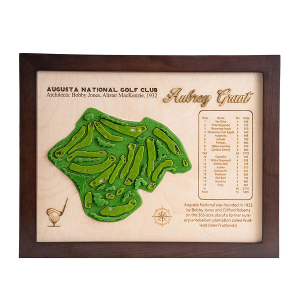 Custom 3D Wood Golf Course Map- Golf Course Art, Personalized Golf Gifts, Golf Decor