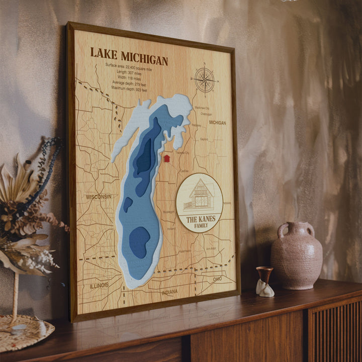 Custom lake map, wood topographic lake maps, lake House Gift, Housewarming Gift, wooden lake map, topo lake map