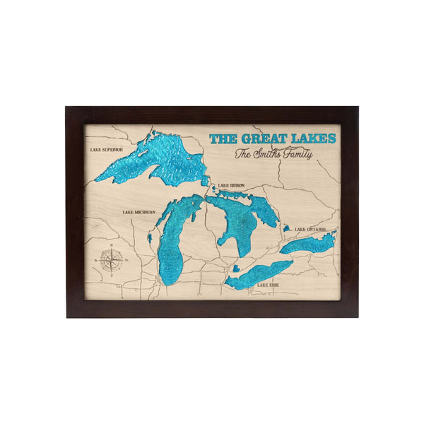 Handreamy Original Wooden Lake Maps | 3D Lake Wood Maps