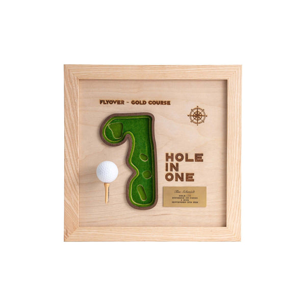 hole in one display,
hole in one plaque