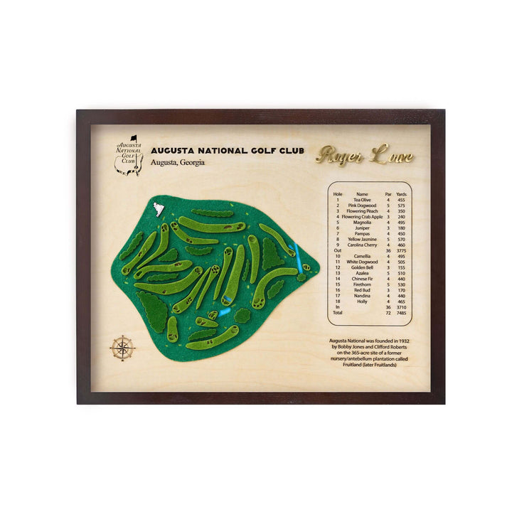 wooden golf course map