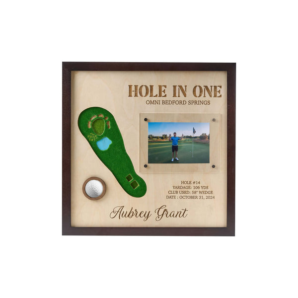 Custom hole in one display, Golf Gifts, Golf Decor, Golf Art