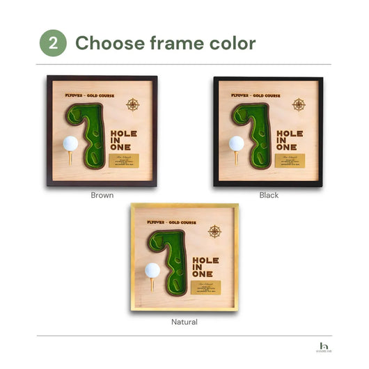 Three framed awards with different frame colors on a white background