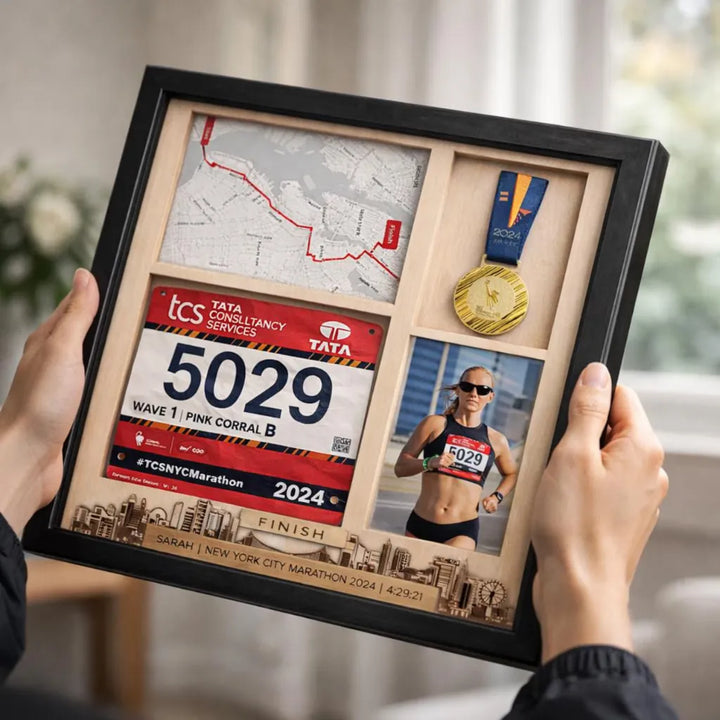 New York Marathon Shadow Box Display | Gift for Marathon Runners ...