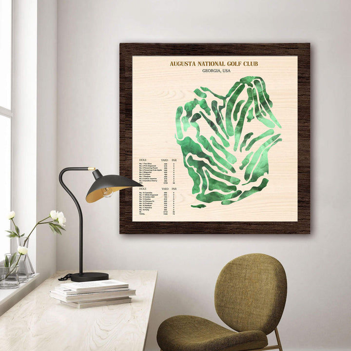 custom golf course map, custom golf maps, wooden golf course map,