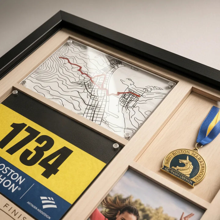 Boston Marathon Shadow Box | Gift for Marathon Runners – Handreamy