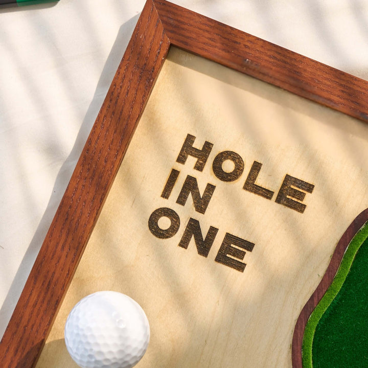 hole in one plaque, hole in one golf course map, hole in display