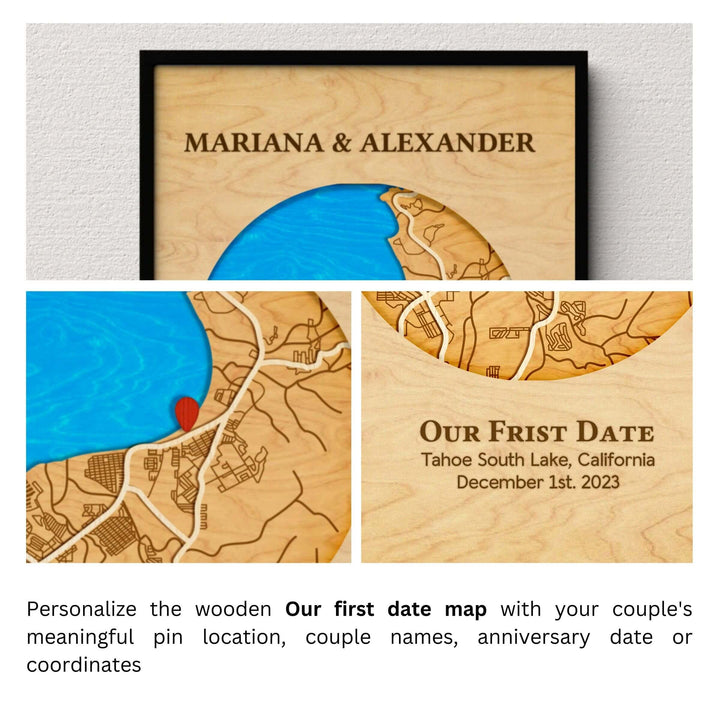 our first date map, first date location gift, first anniversary gift, anniversary gift, anniversary map