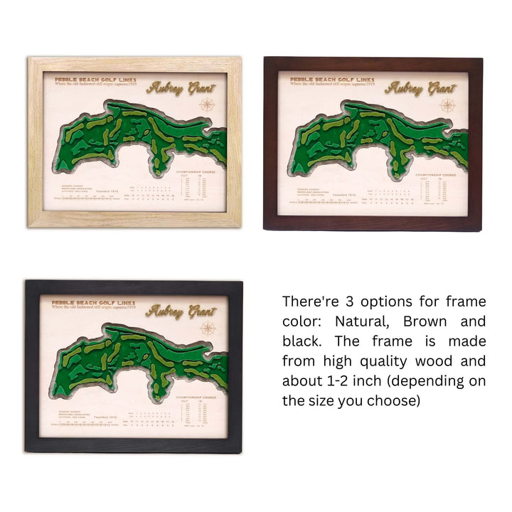 custom golf course map, custom golf maps, wooden golf course map