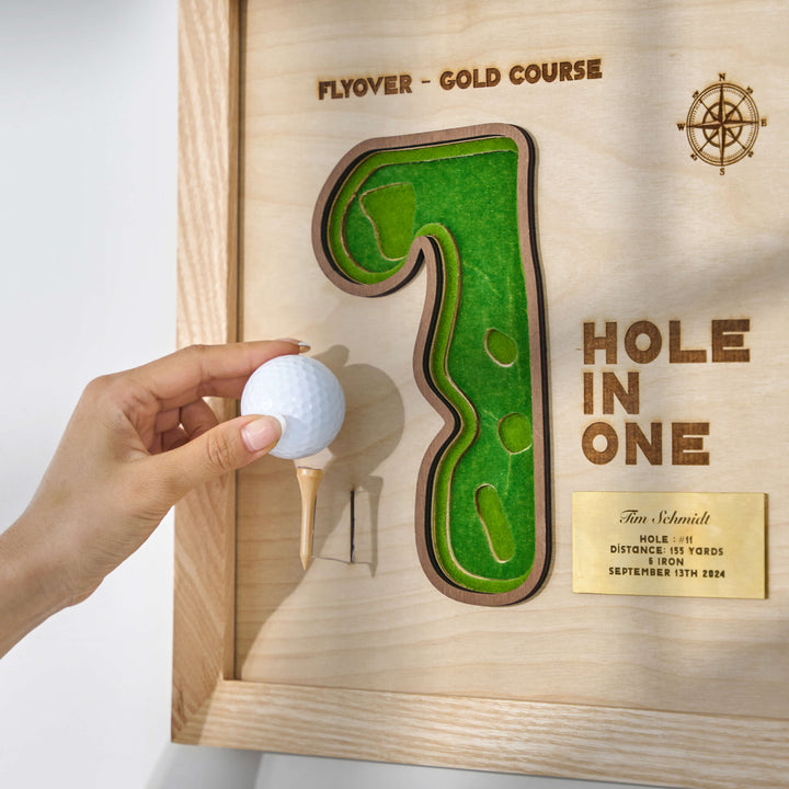 hole in one plaque, hole in one display