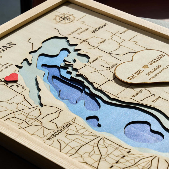 wood topographic lake maps, topo lake map, wooden lake map, custom lake map