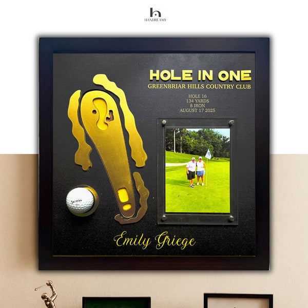 Custom Hole In One Display with Golf Ball Display - SPECIAL EDITION