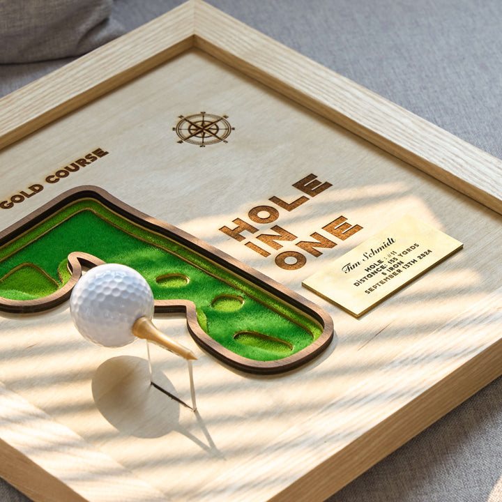 hole in one plaque, hole in one display