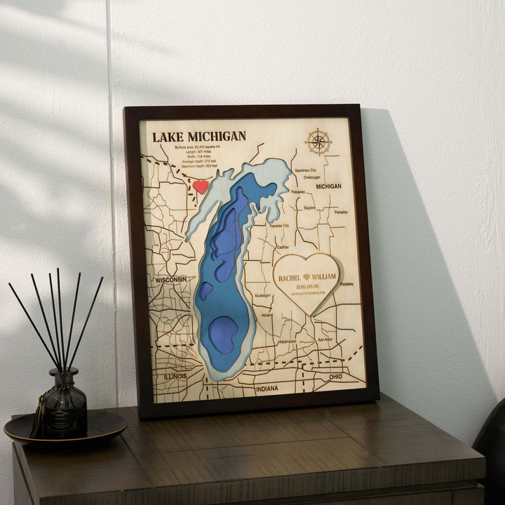 wood topographic lake maps, topo lake map, wooden lake map, custom lake map