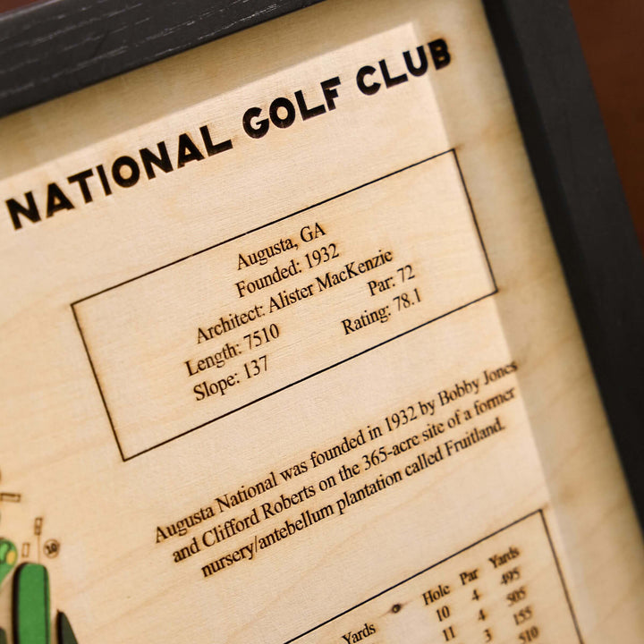 wooden golf course map, custom golf course map