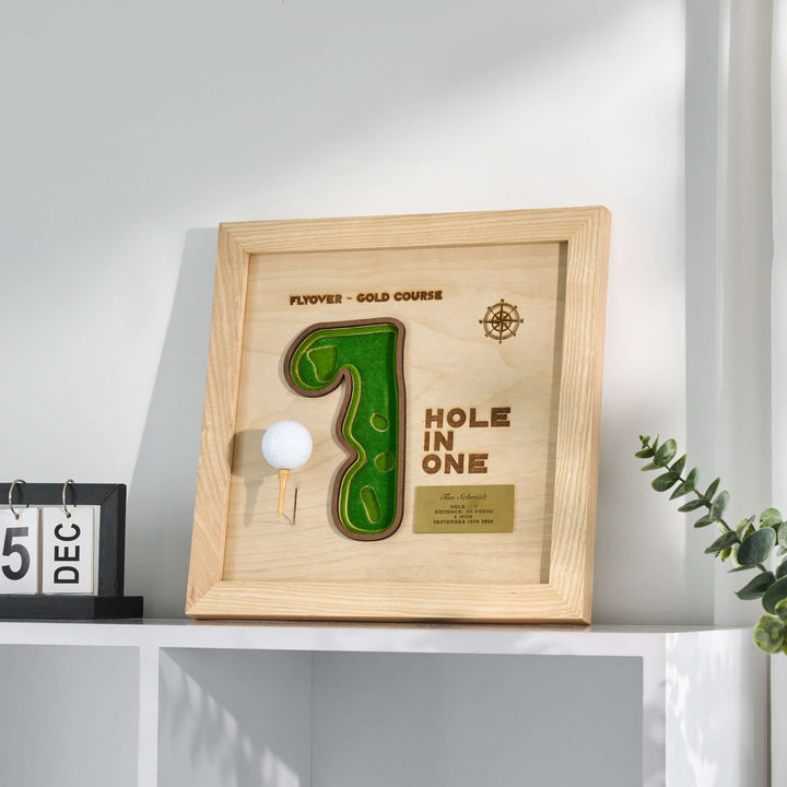 hole in one plaque, hole in one display