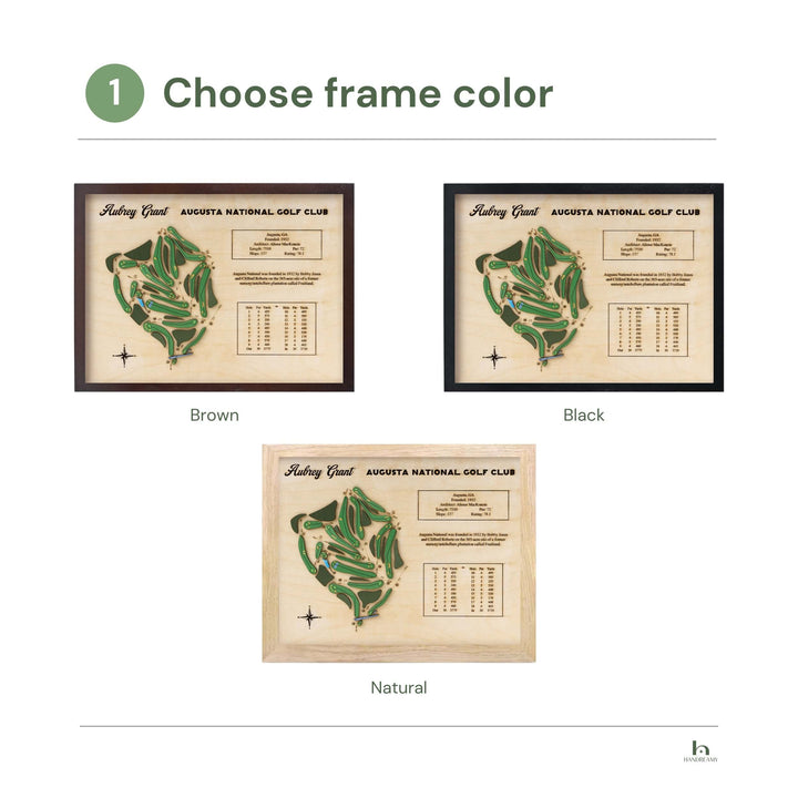 wooden golf course map, custom golf course map