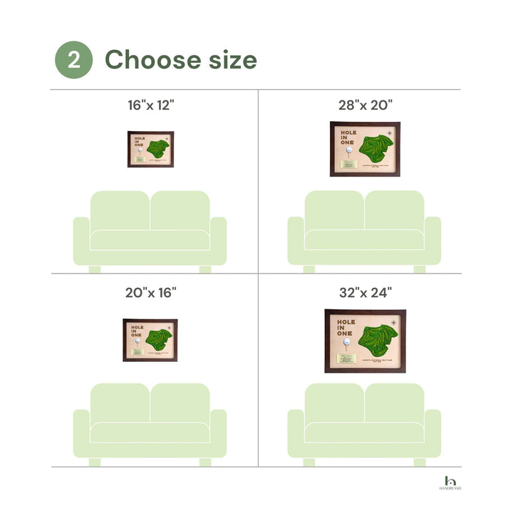 hole in one plaque, hole in one golf course map, hole in display
