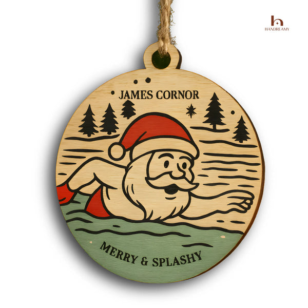 Personalized Santa Claus Swimmer Ornament