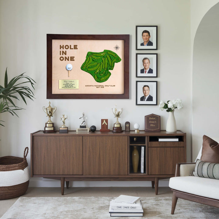 hole in one plaque, hole in one golf course map, hole in display