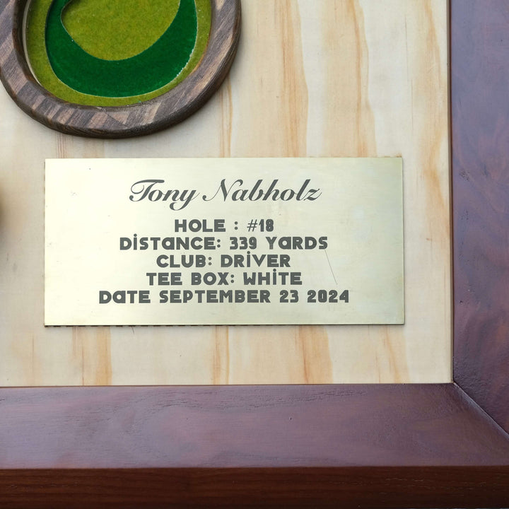 hole in one display,
hole in one plaque