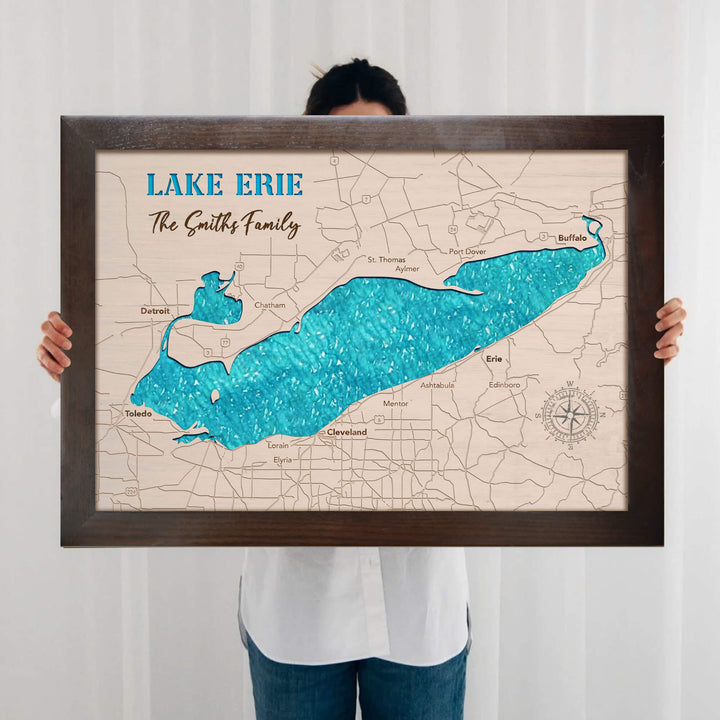 Lake erie wood map