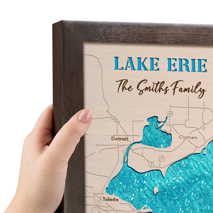 Lake erie wood map