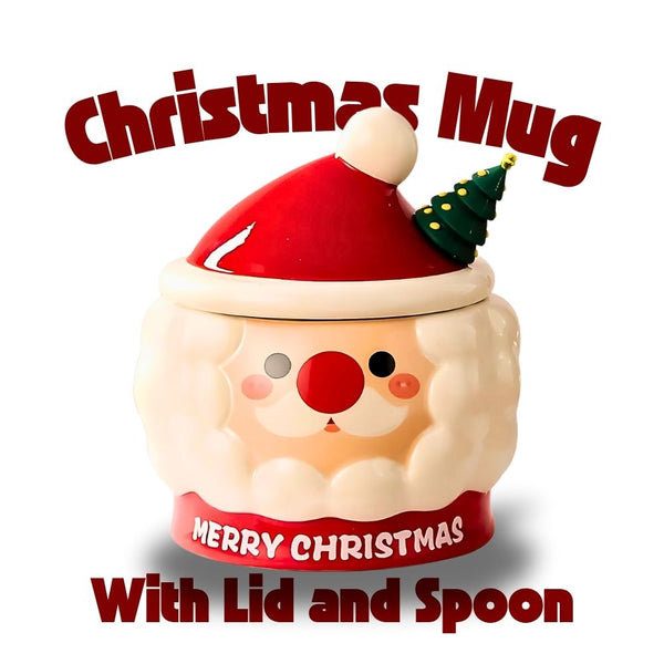 Christmas Mug with Lid and Spoon