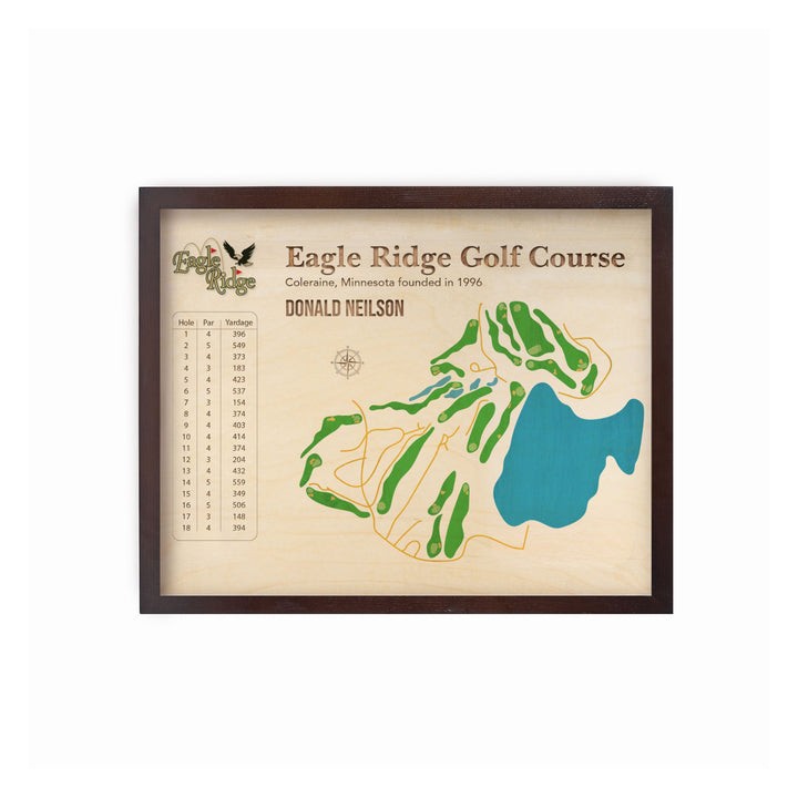 engraved custom golf course map, wooden golf course map, wooden golf gift, golf wall art, personalized golf gift