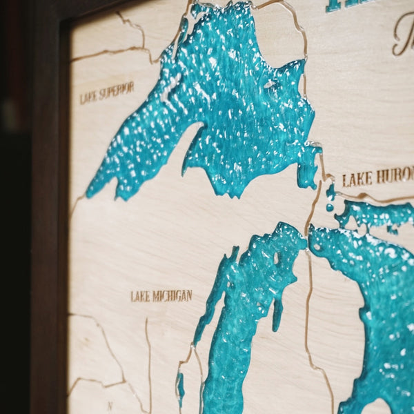 Handreamy Original Wooden Lake Maps | 3D Lake Wood Maps
