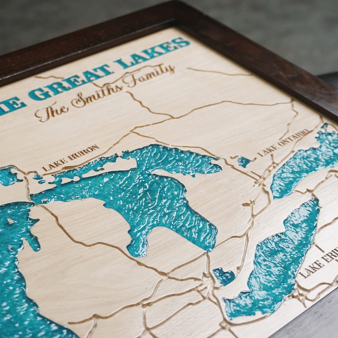 custom wood lake map, custom 3d wood lake maps