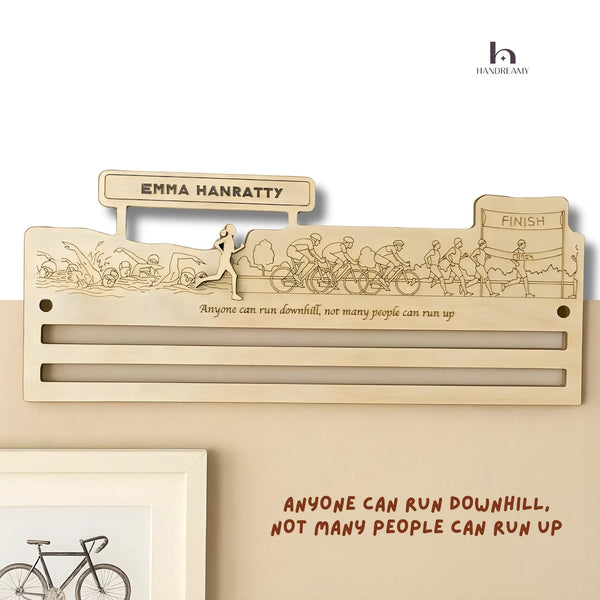 Personalized Triathlon Medal Hanger with Name