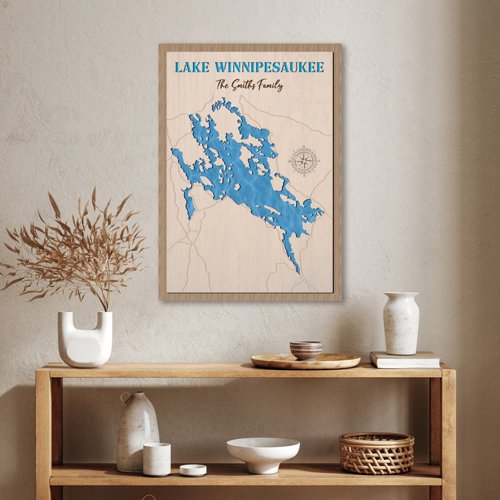 lake winnipesaukee wood map, lake winnipesaukee art, lake winnipesaukee wall art, lake winnipesaukee map, lake winnipesaukee chart