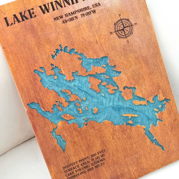 wooden lake map