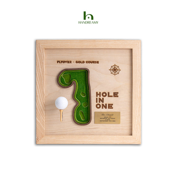 Personalized Hole in One Plaque with Golf Tee