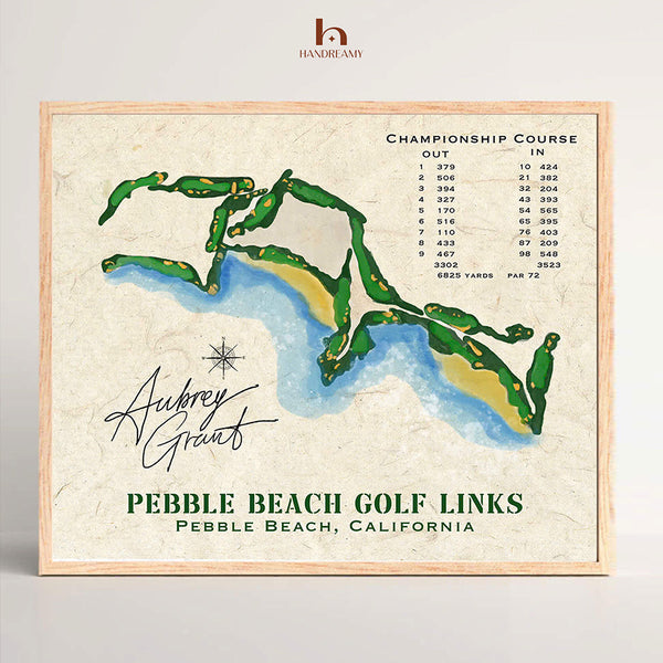 Custom Golf Course Map Art- Handpainted Golf Course Print