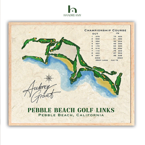 Custom Golf Course Map Art- Handpainted Golf Course Print
