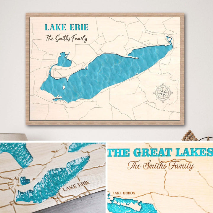 Lake erie wood map