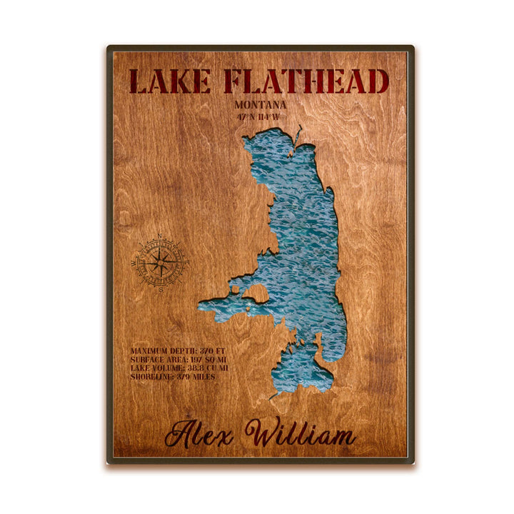 flathead lake art, flathead lake wall art, flathead lake map art, flathead lake map, flathead lake depth map, flathead lake nautical chart