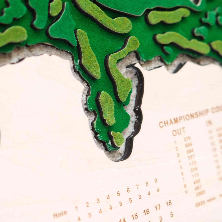 custom golf course map, custom golf maps, wooden golf course map