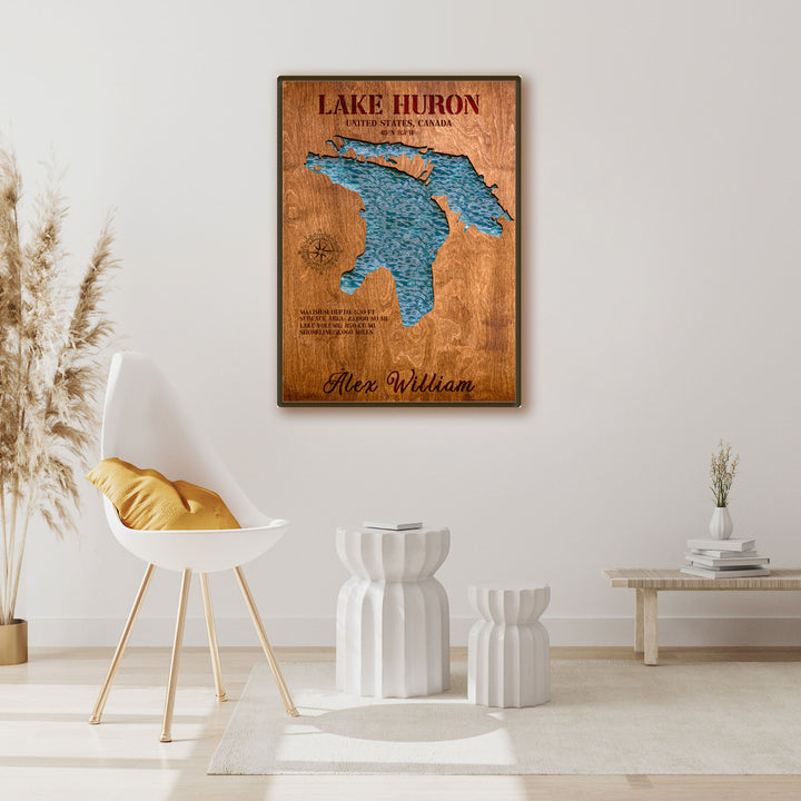 lake huron art, lake huron wall art, lake huron map, lake huron nautical chart, lake huron nautical map, lake huron on the map, lake huron topographic map