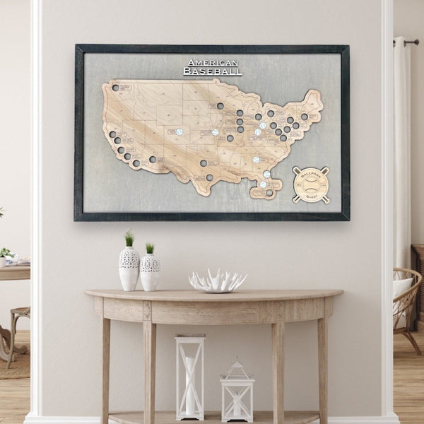 MLB Professional Baseball Stadium Travel Map