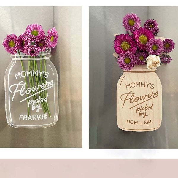 Set of 2 DIY Picked Flower Jars for Mom