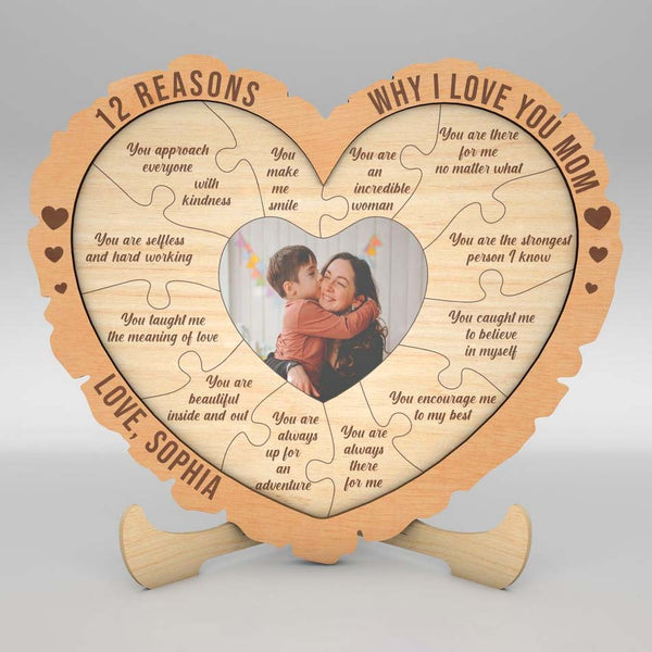Personalized 12 Reasons Why I Love You Mom Stand