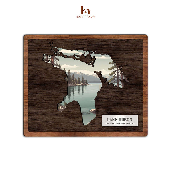 Wooden Lake Painting Print Art & Lake Decor